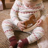 Crew Socks with grips 3-Pack - Mulberry