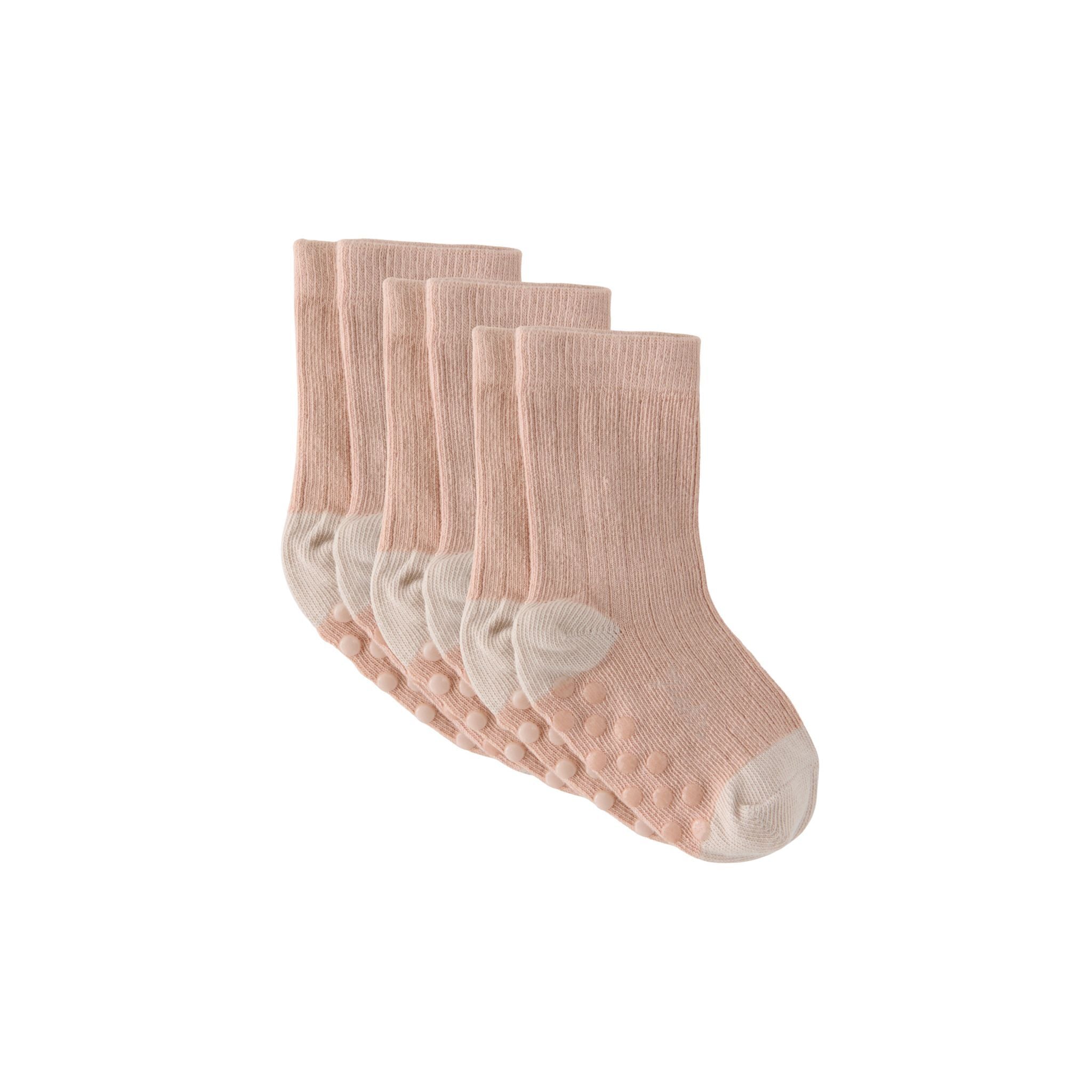 Crew Socks with grips 3-Pack - Blush