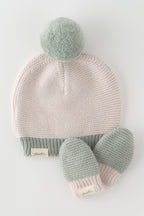 wool knit mitten sage