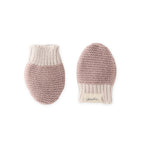 wool knit mitten rose in pinks pattern