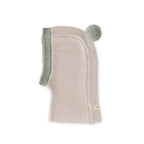 toddler wool knit balaclava natural sage in greens pattern