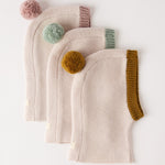 Toddler Wool Knit Balaclava - Natural - Sage