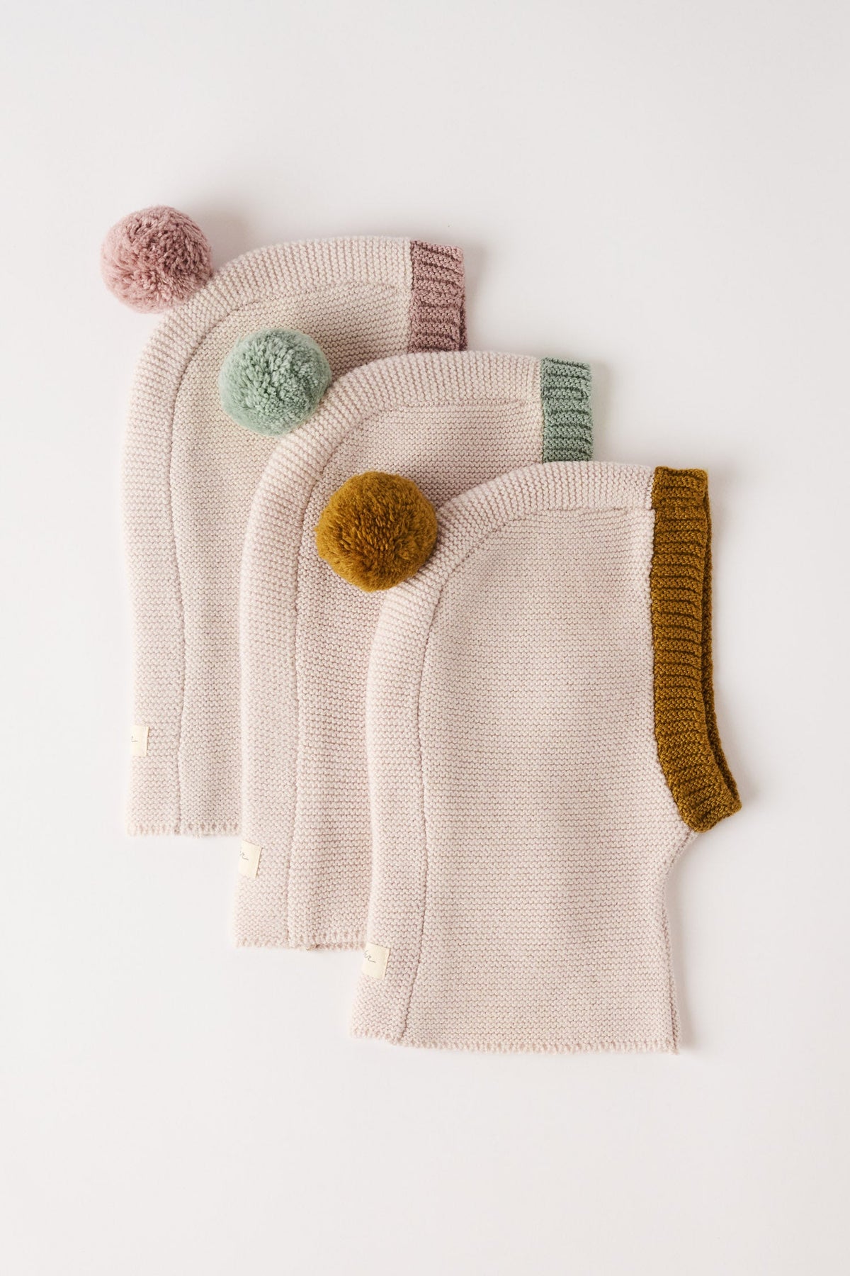 toddler wool knit balaclava natural sage