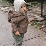 Toddler Wool Knit Balaclava - Natural - Sage