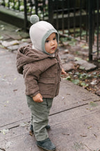 toddler wool knit balaclava natural sage