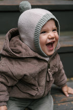 toddler wool knit balaclava natural sage