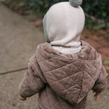 Toddler Wool Knit Balaclava - Natural - Rose