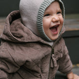 Toddler Wool Knit Balaclava - Natural - Rose