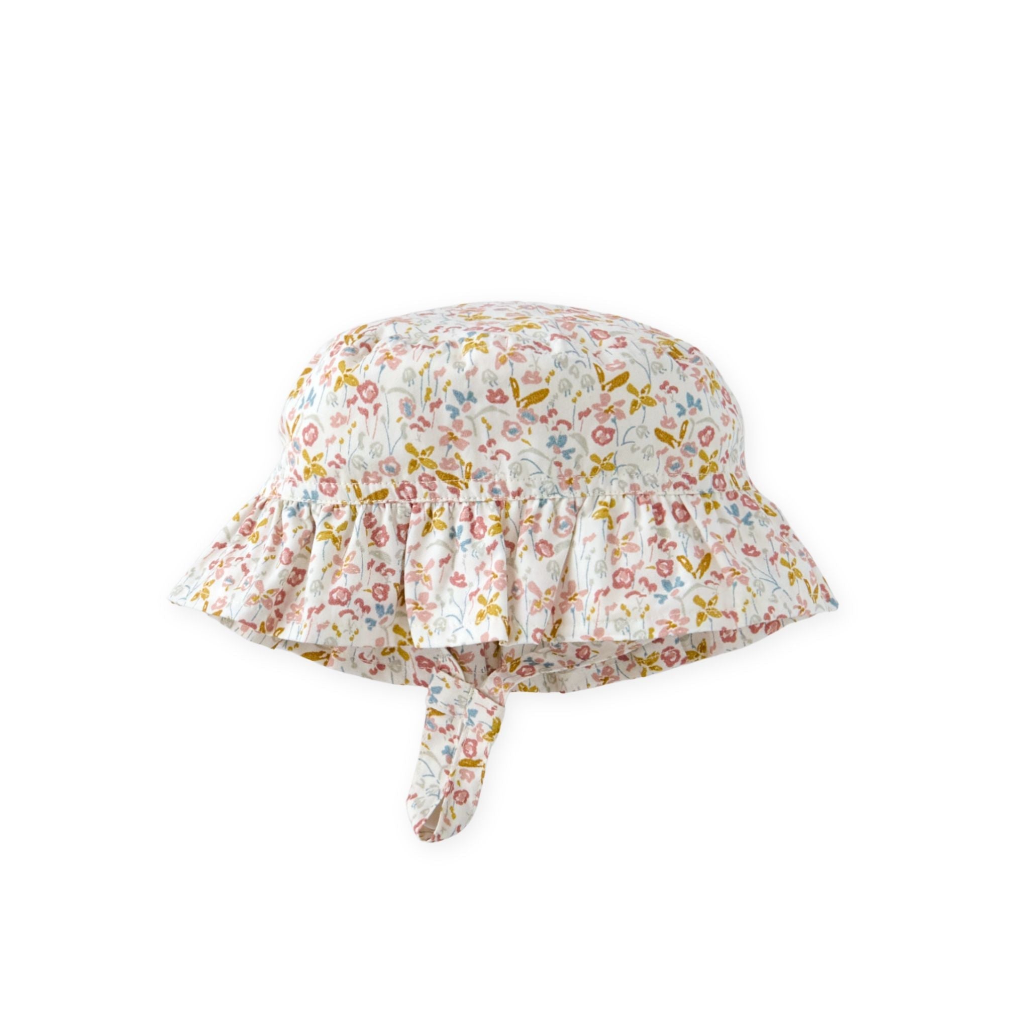 ruffle bucket hat floret in multi pattern