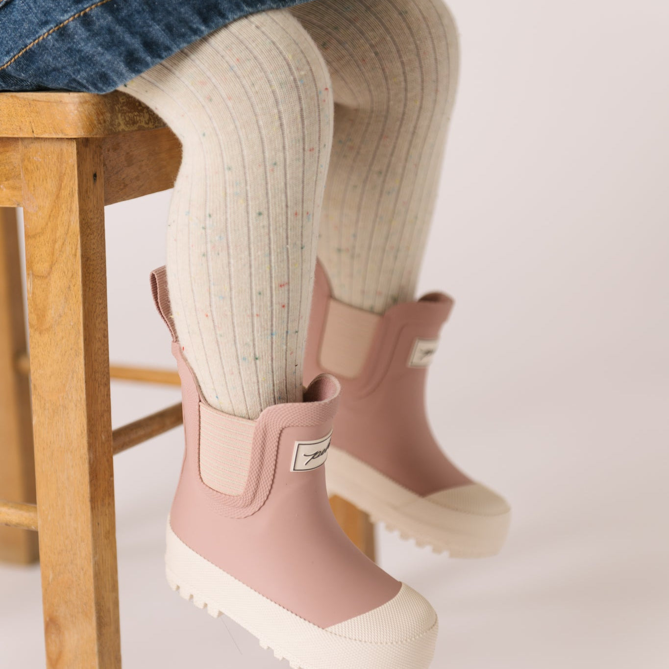 kids sprinkle ribbed tights vanilla