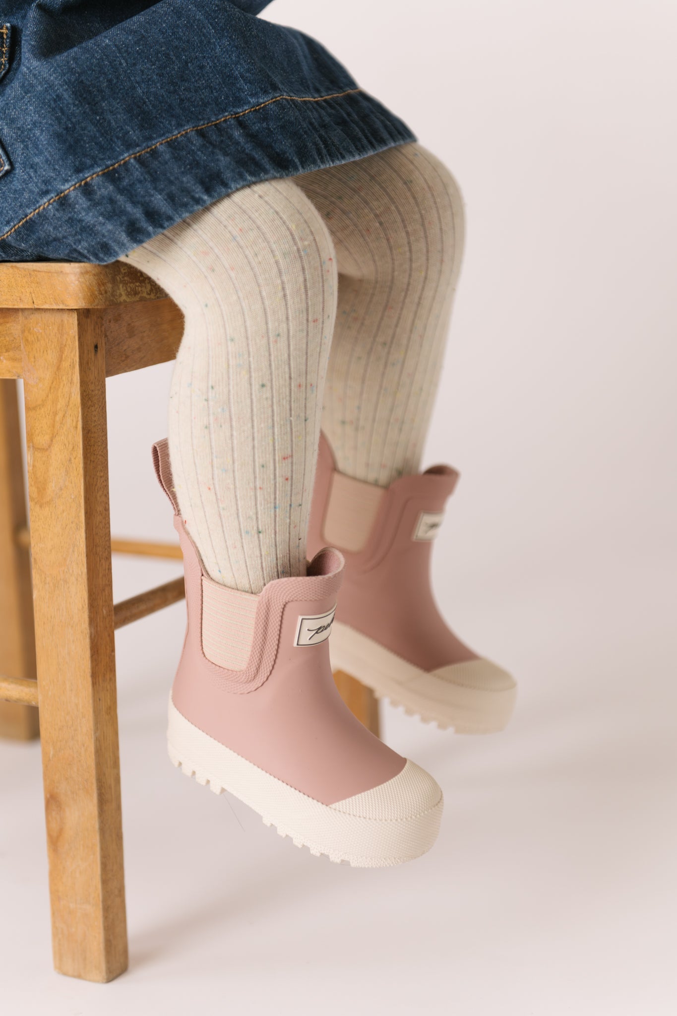 kids sprinkle ribbed tights vanilla