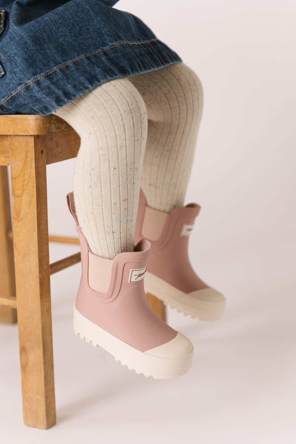 kids sprinkle ribbed tights vanilla
