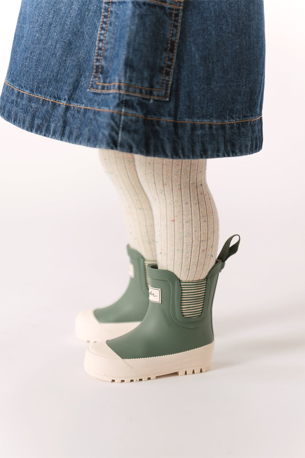 kids sprinkle ribbed tights vanilla