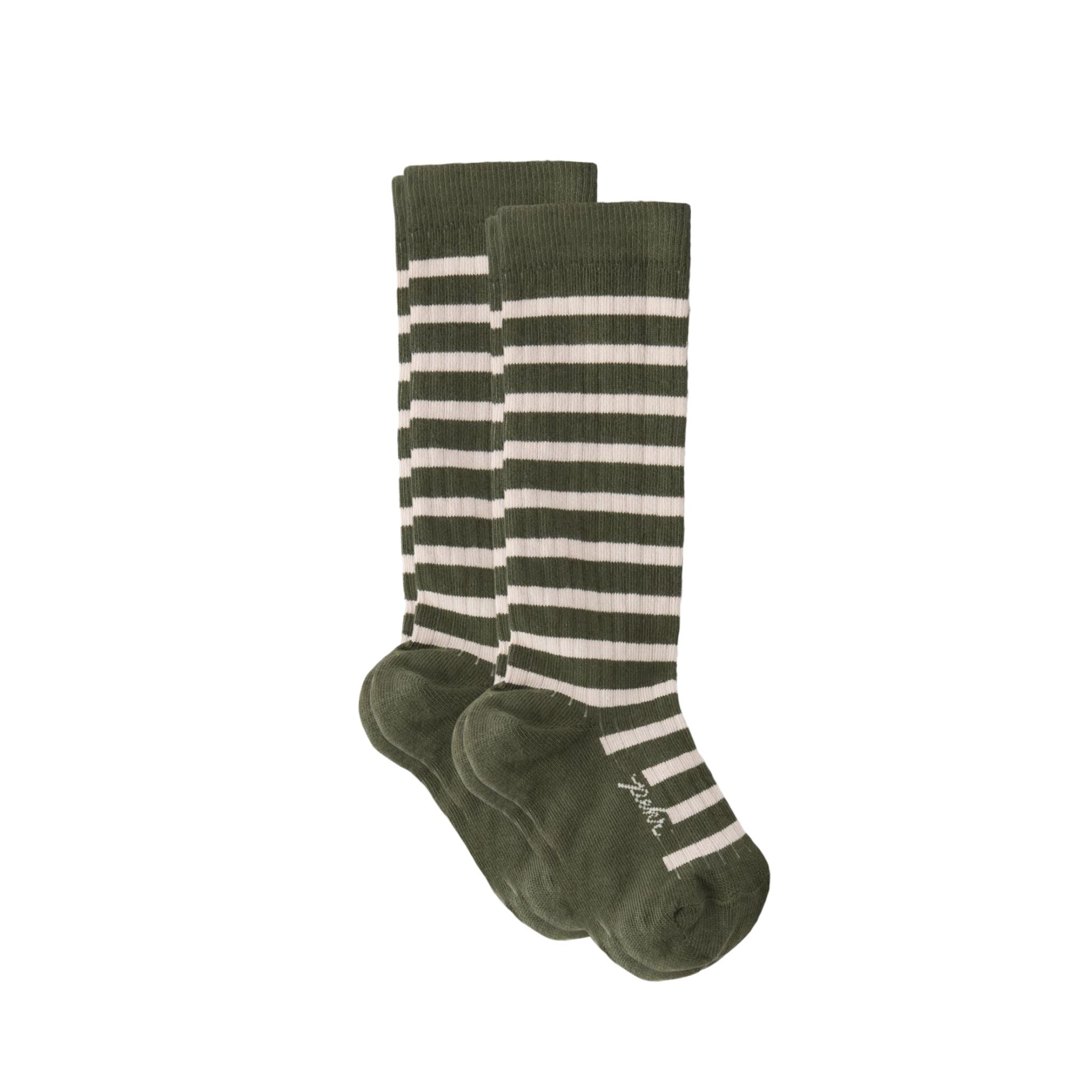 kids knee length socks 2 pack juniper combo in greens pattern