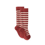 kids knee length socks 2 pack mulberry combo in reds pattern