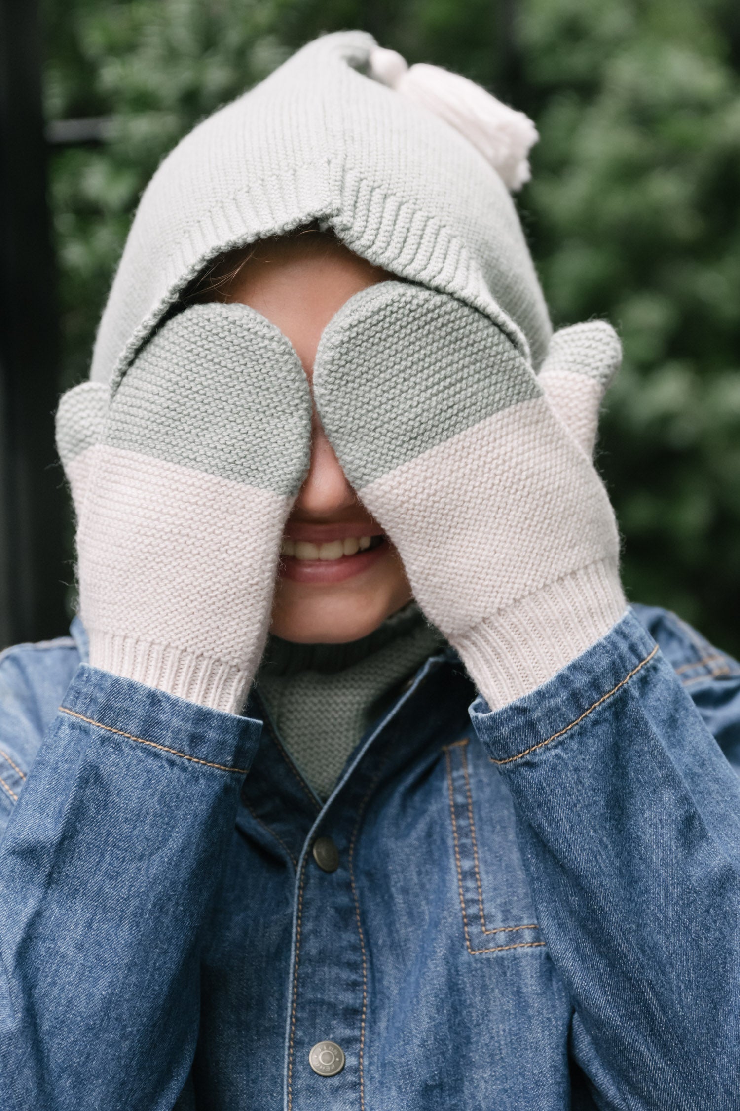 Toddler Wool Knit Mitten - Rose