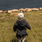 Toddler Wool Knit Hat - Natural - Sage