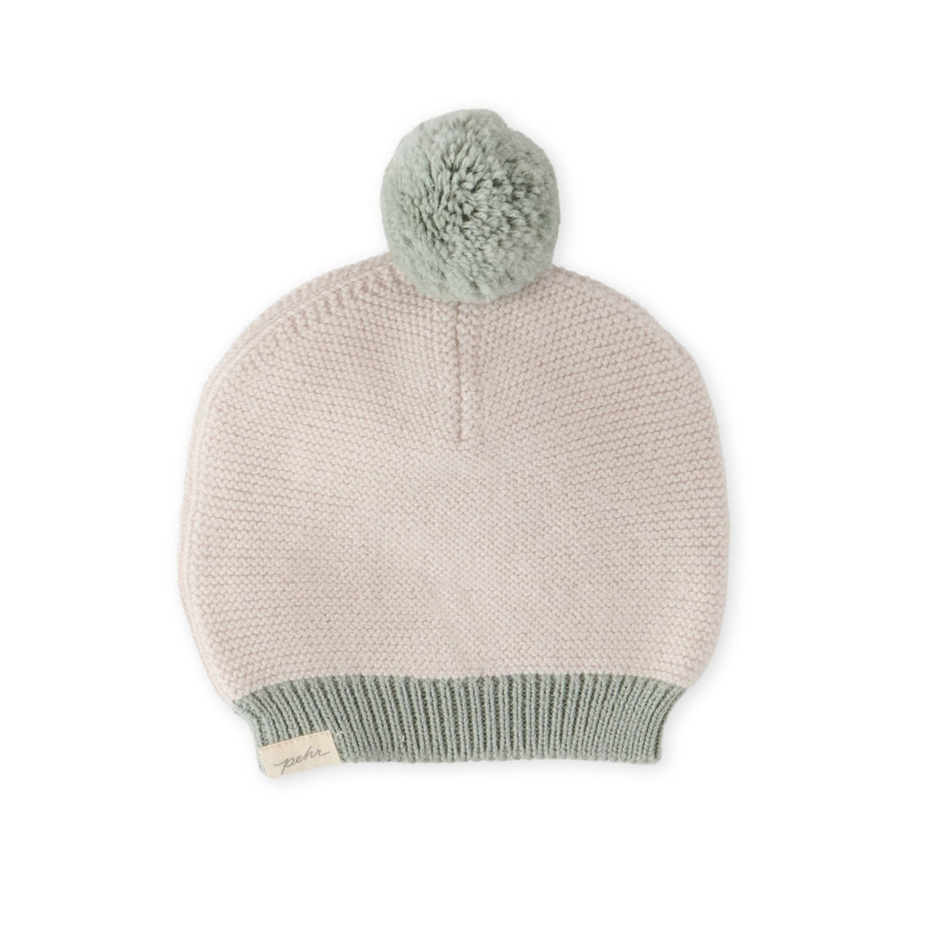 wool knit hat sage natural