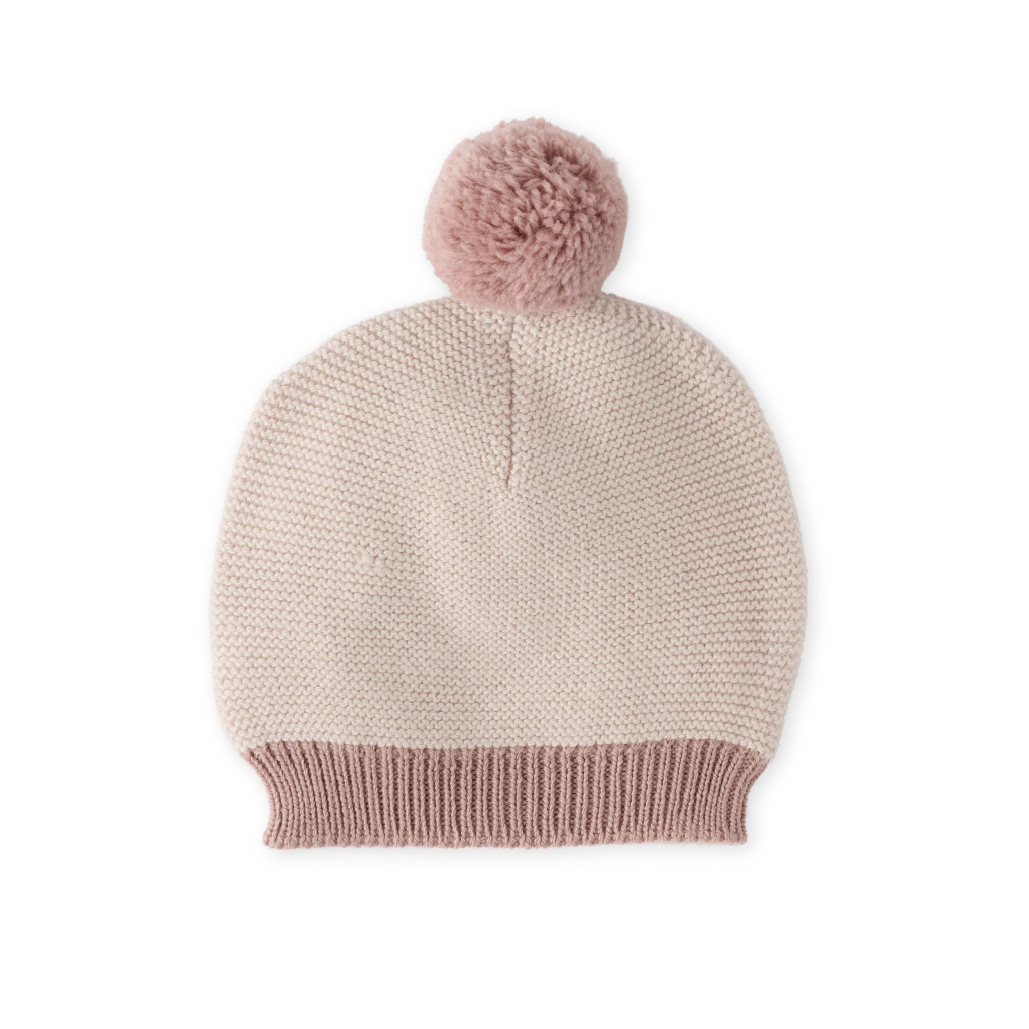 Toddler Wool Knit Hat - Natural - Rose