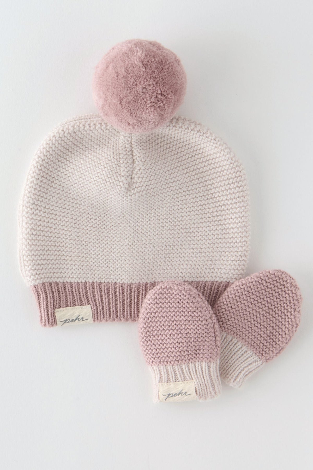 toddler wool knit hat rose natural