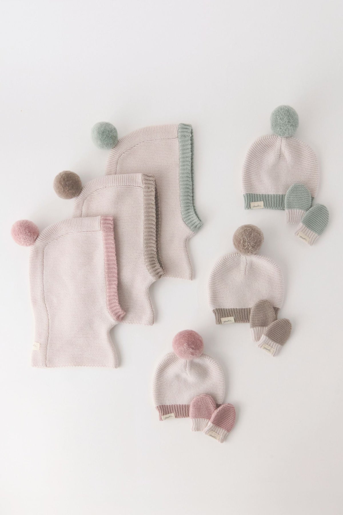 wool knit hat rose natural