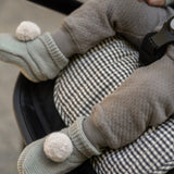 Wool Knit Pom Pom Bootie - Sage