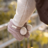 Wool Knit Pom Pom Bootie - Rose