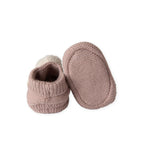 wool knit pom bootie rose