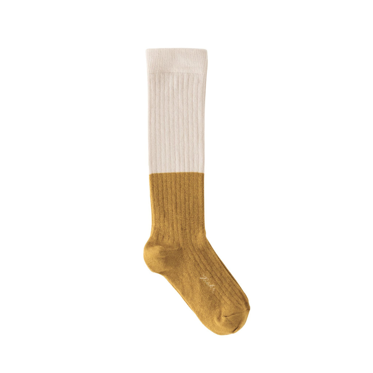 knee length socks ochre natural in yellows pattern
