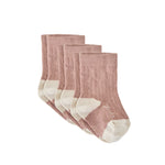 baby newborn crew socks 3 pack blossom in pinks pattern