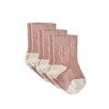 baby newborn crew socks 3 pack blossom in pinks pattern