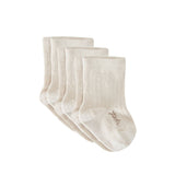 baby newborn crew socks 3 pack natural in neutrals pattern