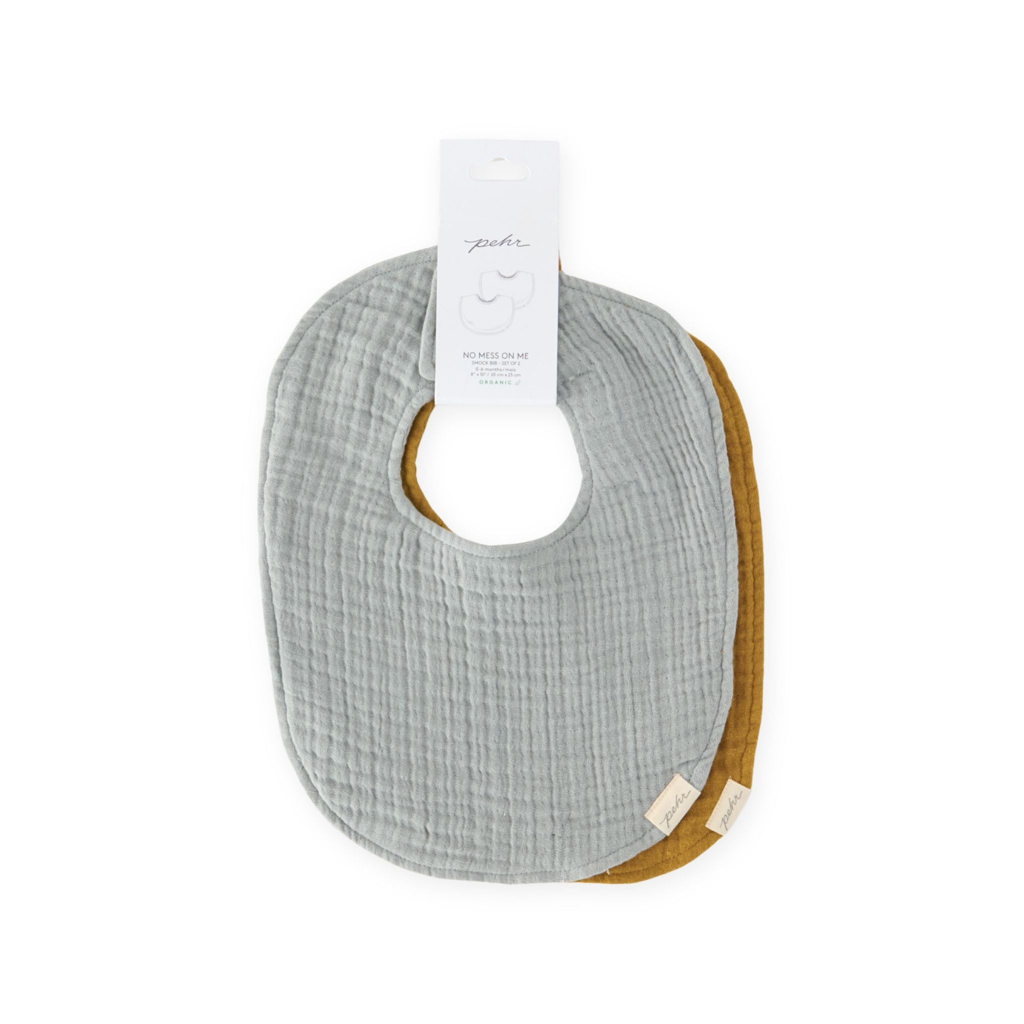 baby muslin bib set of 2 dijon & puddle