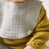 baby muslin bib set of 2 dijon & puddle