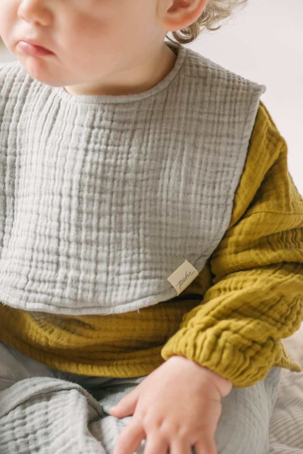 baby muslin bib set of 2 dijon & puddle