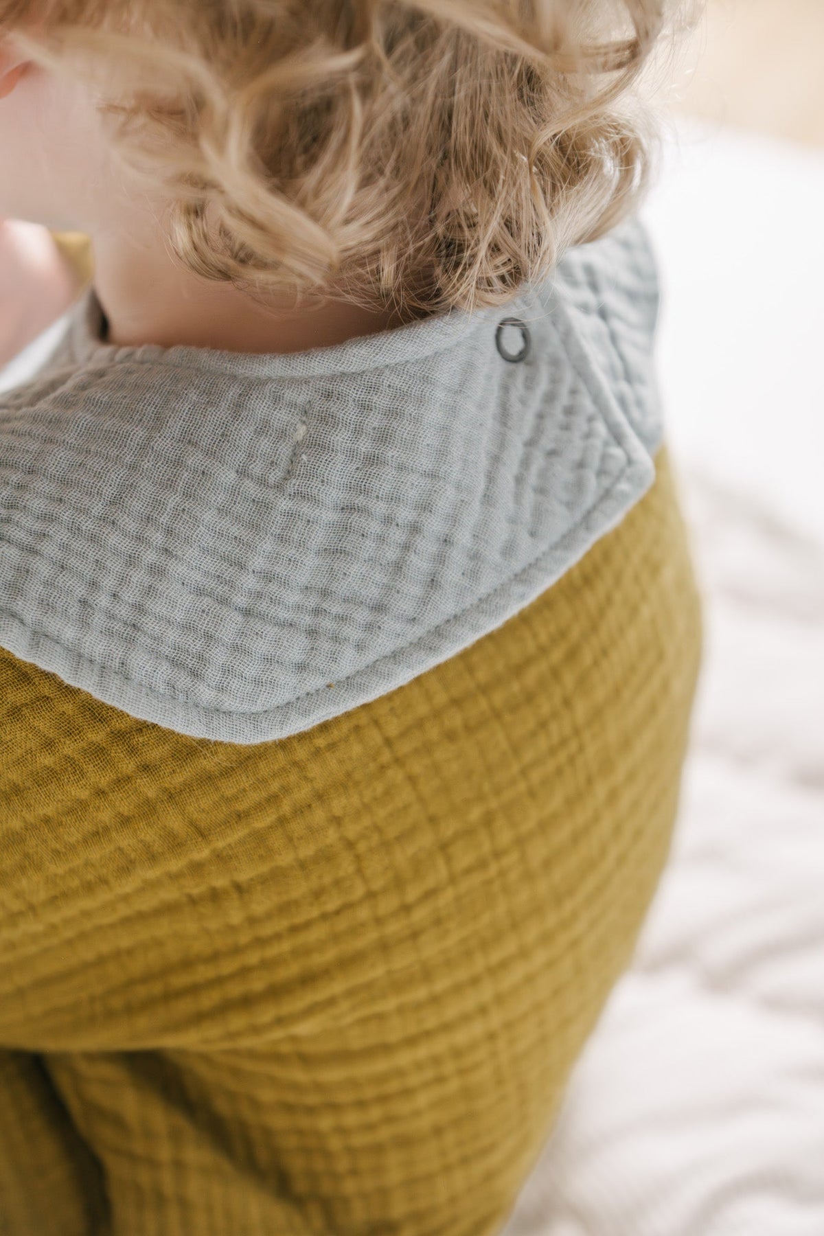 baby muslin bib set of 2 dijon & puddle