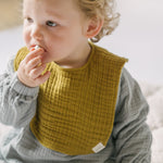 baby muslin bib set of 2 dijon & puddle