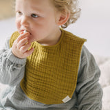 baby muslin bib set of 2 dijon & puddle