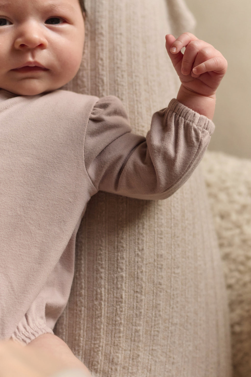 essentials puff sleeve one piece pale pink