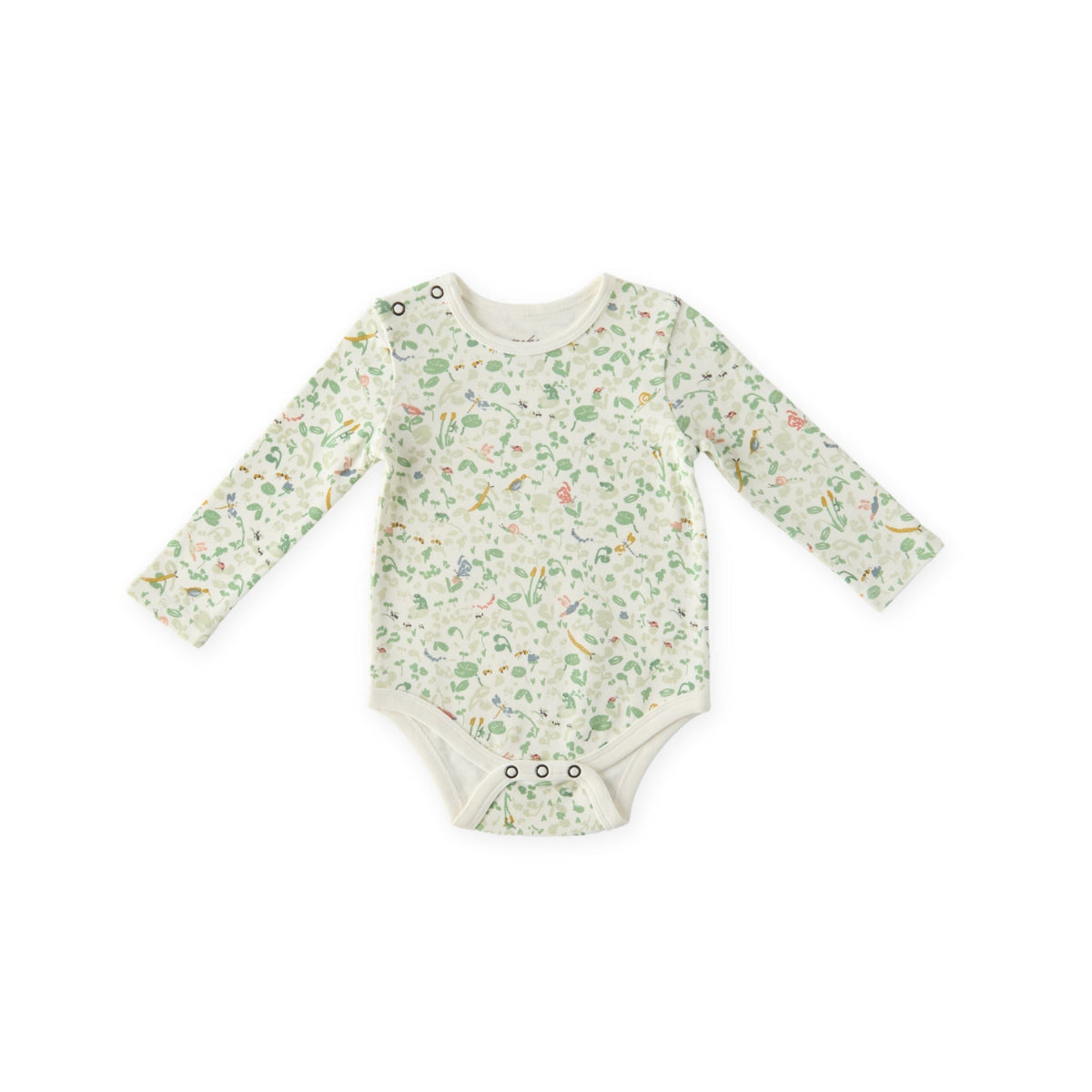 shoulder snap one piece i spy in greens pattern
