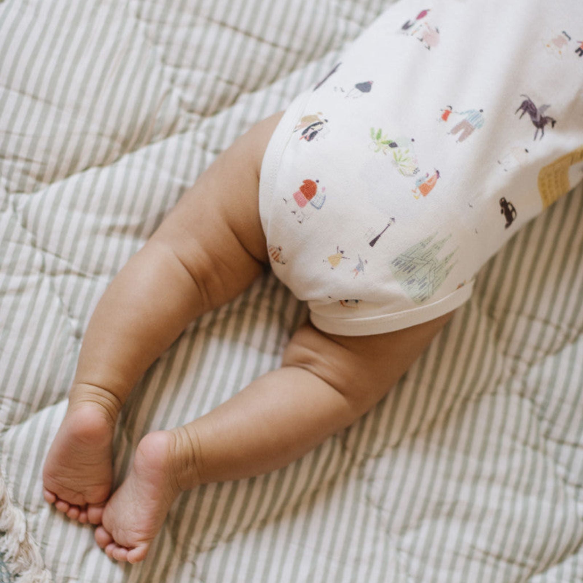 Short Sleeve Shoulder Snap One-Piece - Explore the World