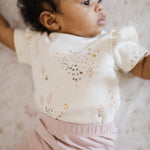 Short Sleeve Puff One-Piece - Flower Patch