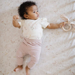 Short Sleeve Puff One-Piece - Flower Patch