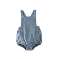 chambray criss cross one piece in blues pattern