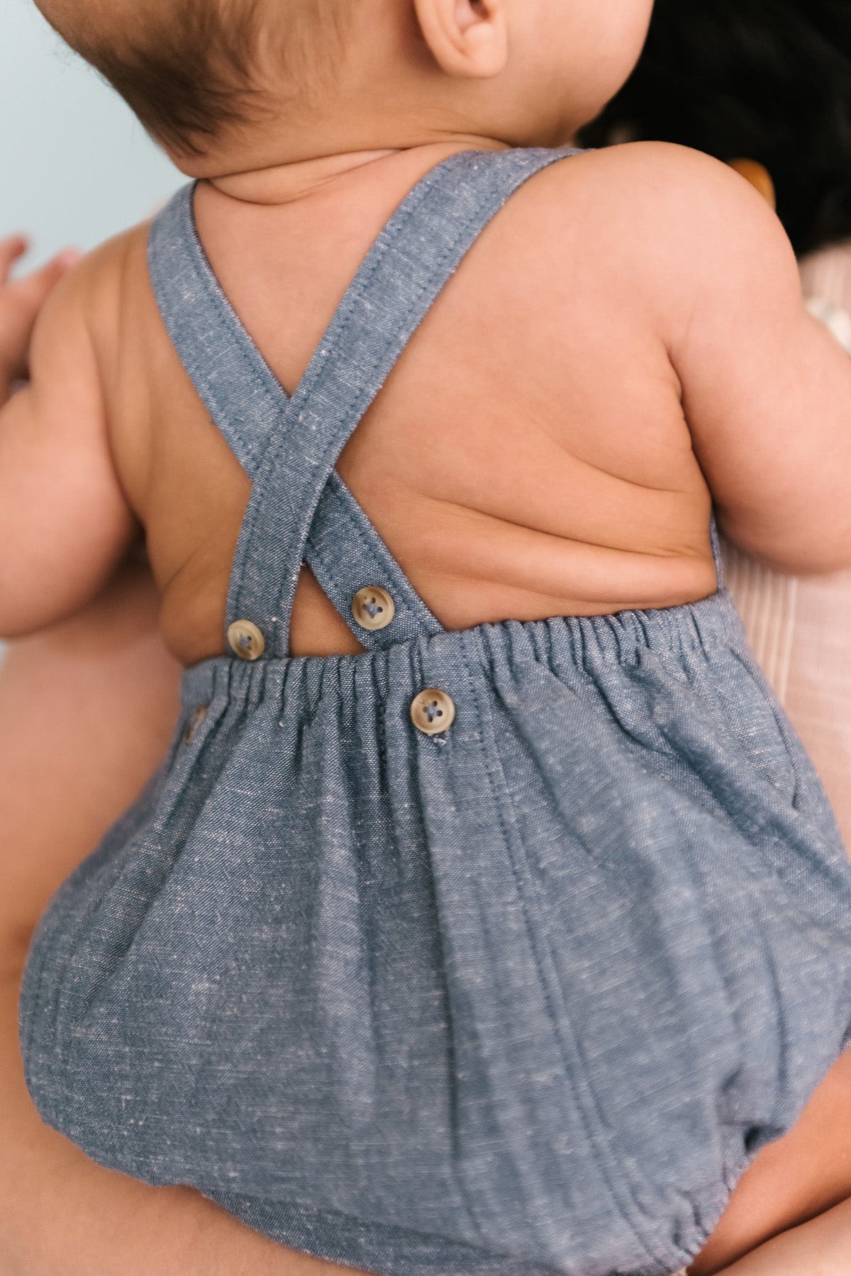 chambray criss cross one piece