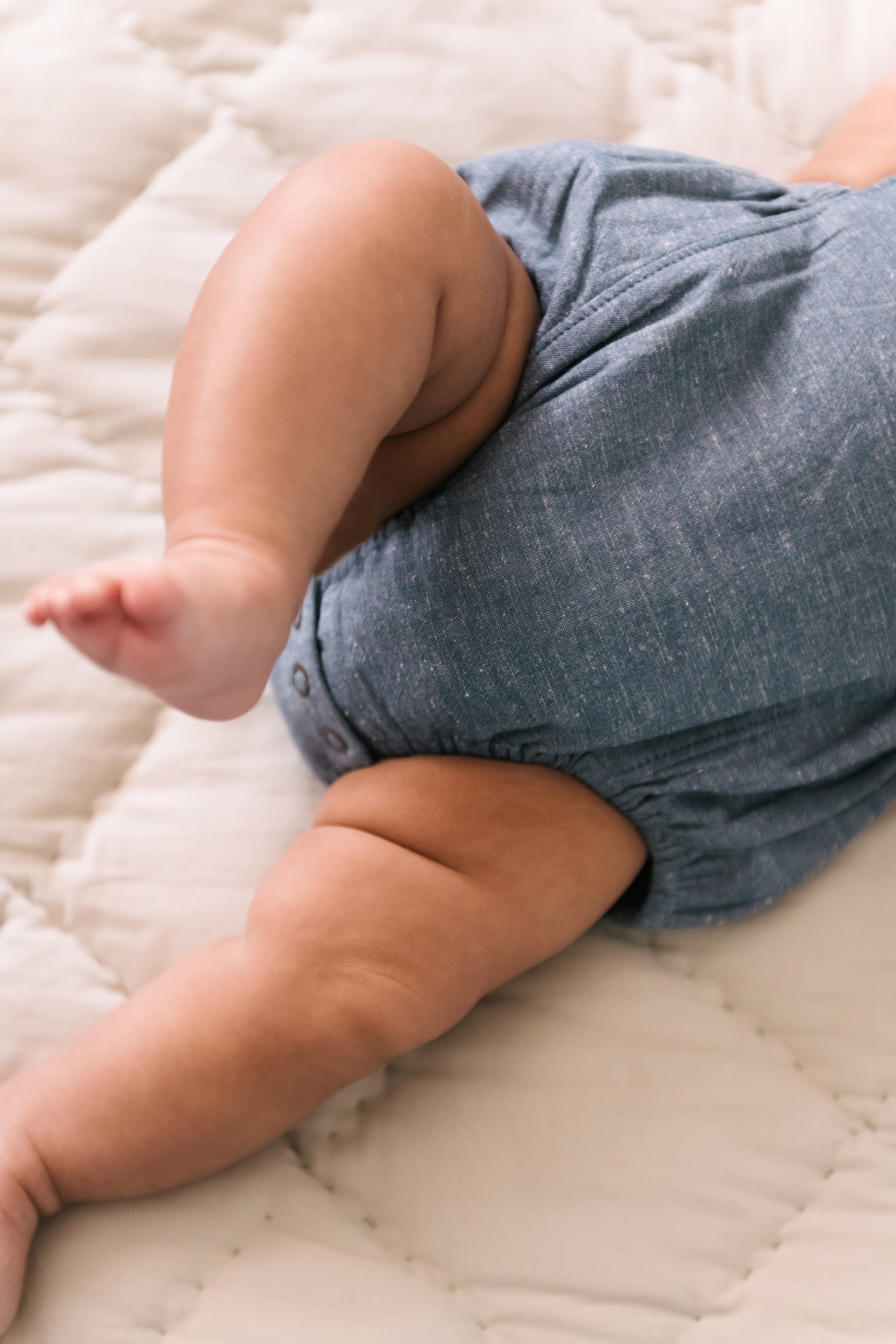 chambray criss cross one piece