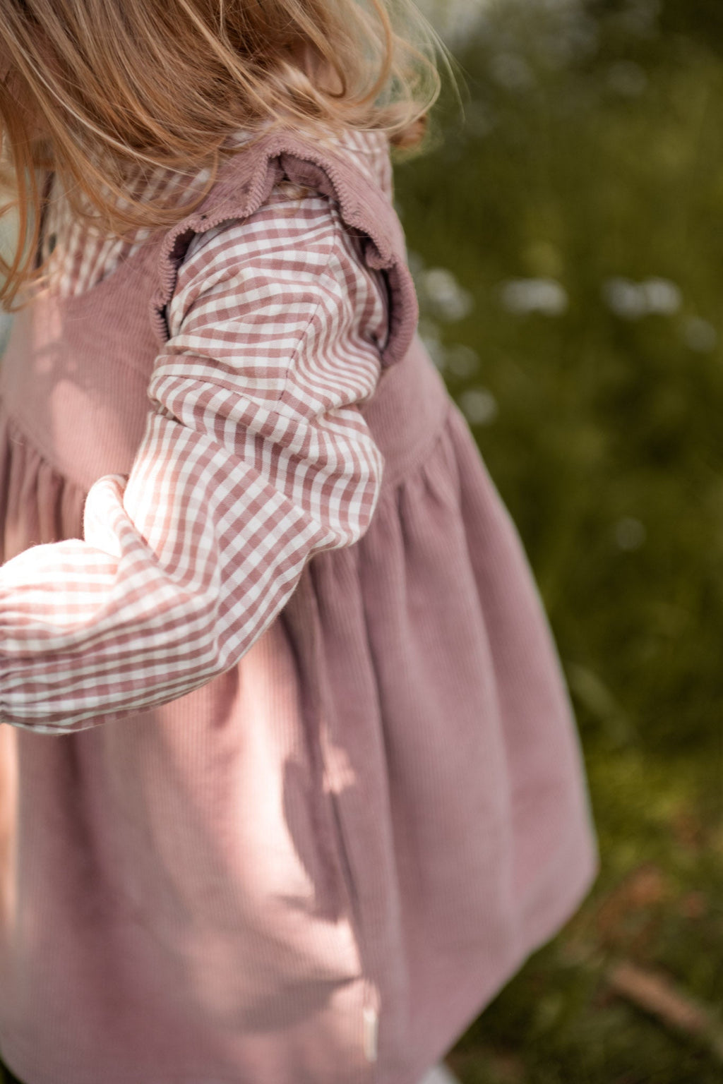gingham long sleeve one piece thistle