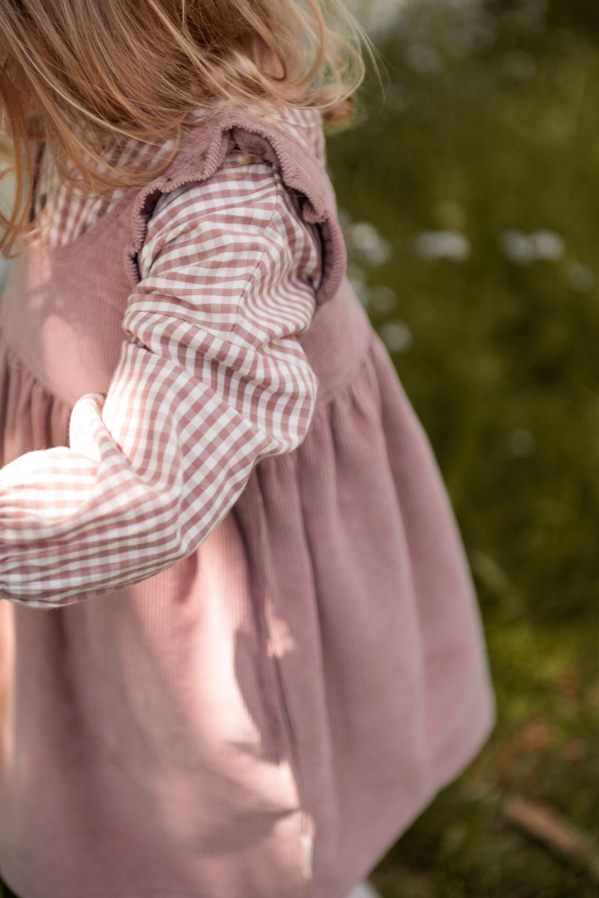 gingham long sleeve one piece thistle