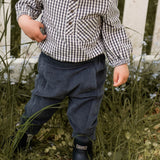 Gingham Long Sleeve One-Piece - Indigo