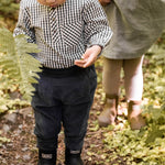 Gingham Long Sleeve One-Piece - Indigo